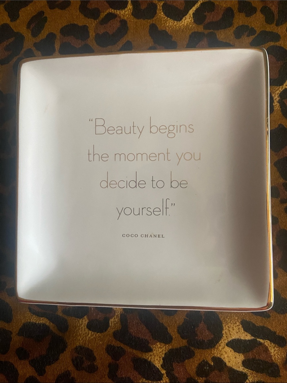 Z Gallerie “Beauty begins the moment you decide to be yourself” Beauty tray.
